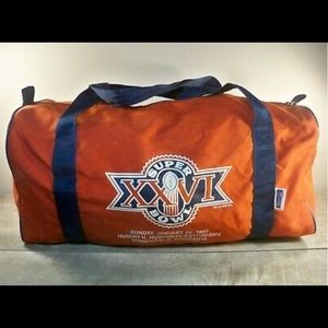 Vtg Super Bowl XXVI Minneapolis Duffel Gym Carry On Travel Luggage Weekend Bag